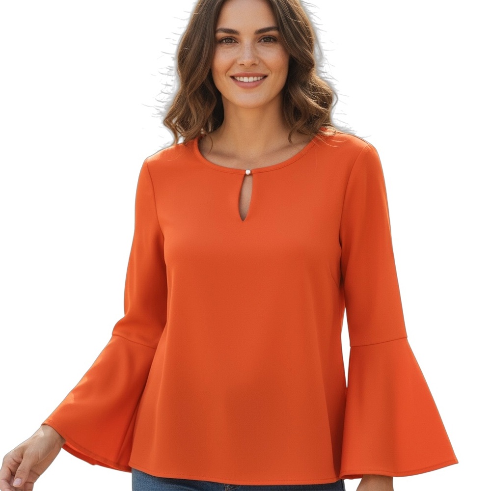 MICHAEL Michael Kors Orange Flare Sleeve Blouse